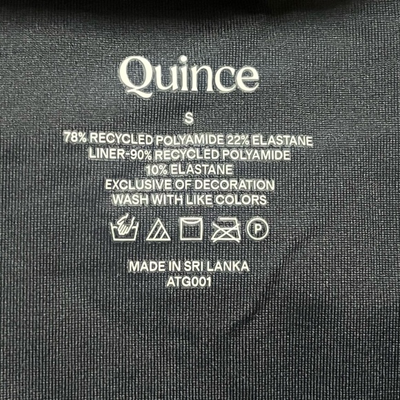 NWT Quince Black Adjustable Straps Recycled Timeless One-Piece Swimsuit Size S - Picture 3 of 5